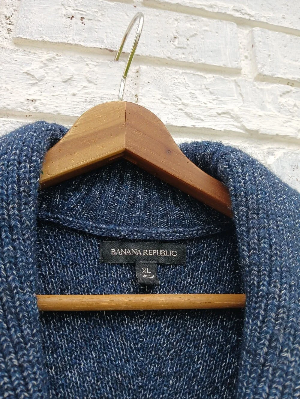 Banana Republic Wool Blend Shawl Collar Cardigan Blue